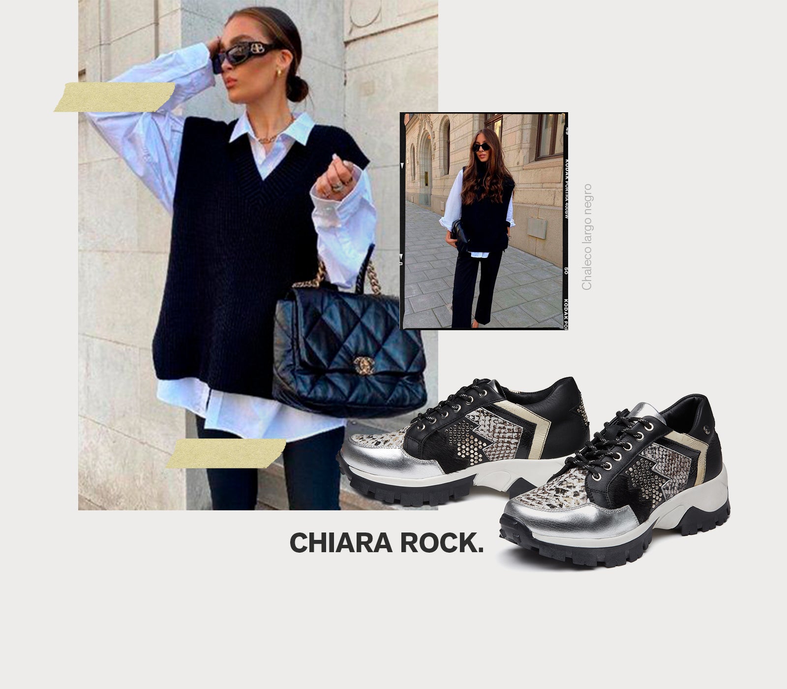 outfit chaleco azul rey mujer