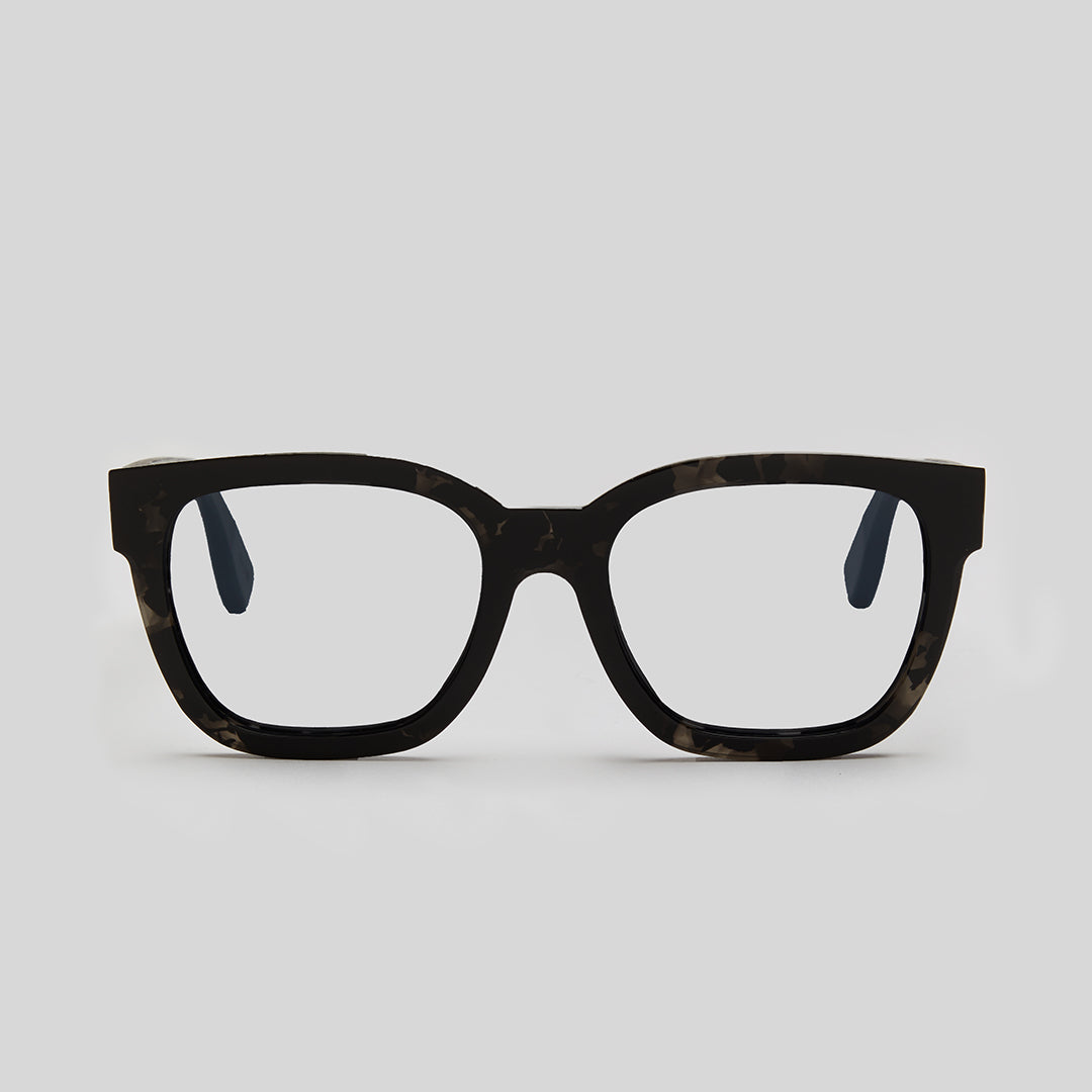Black tortoise square eyeglasses eco friendly sustainable fashion made in Japan unisex eyeglasses for men eyeglasses for women blue light blocker lenses 