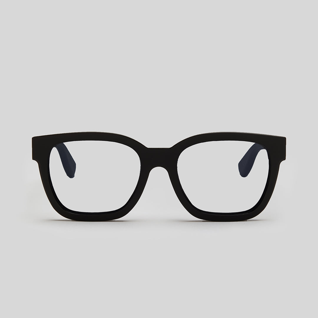 Black square eyeglasses eco friendly sustainable fashion made in Japan unisex eyeglasses for men eyeglasses for women blue light blocker lenses 