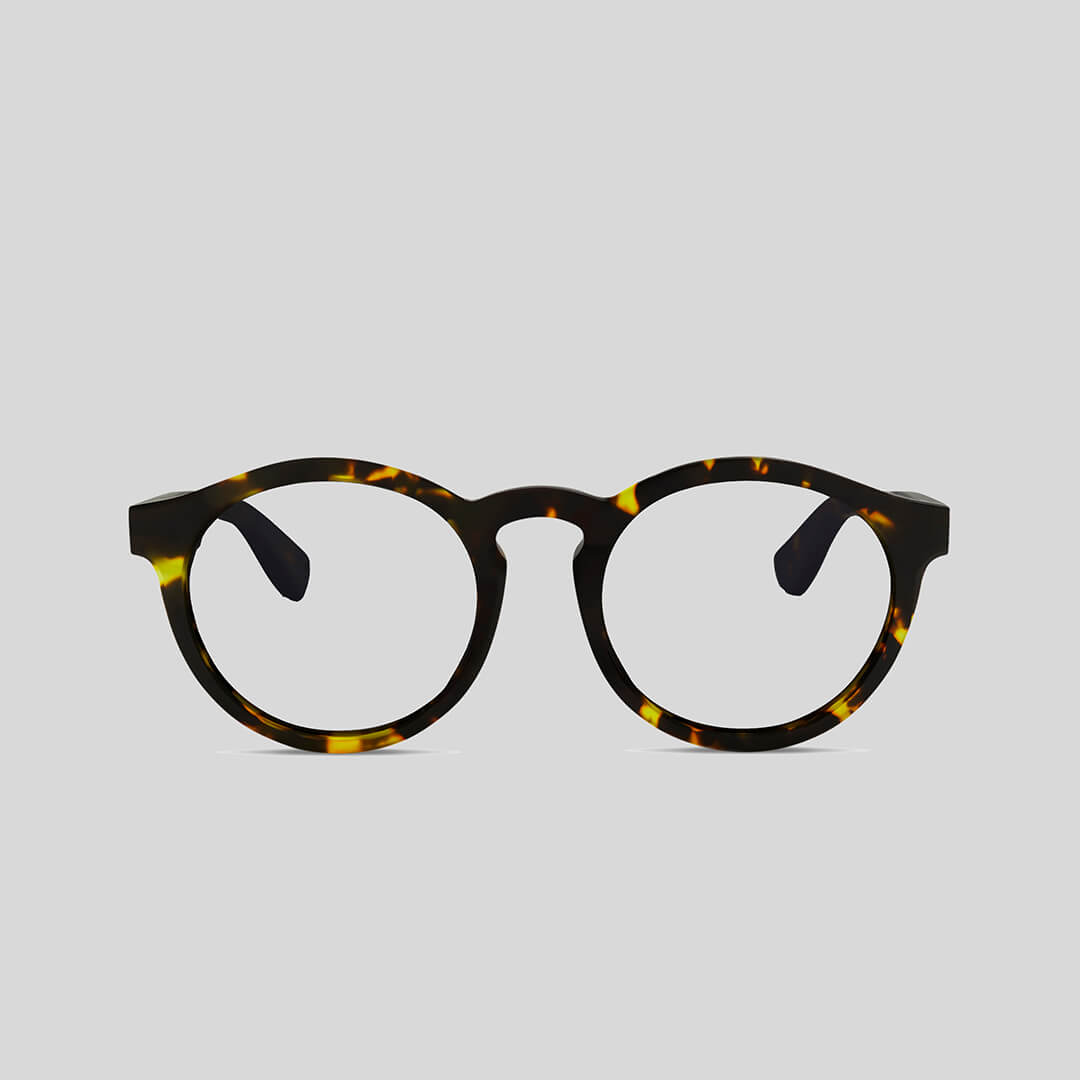 Yellow tortoise round eyeglasses eco friendly sustainable fashion made in Japan unisex eyeglasses for men eyeglasses for women blue light blocker lenses