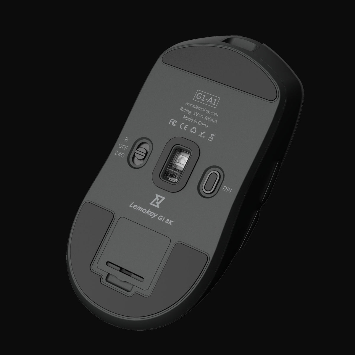 DPI Button & Receiver Storage on the Lemokey G1 mouse