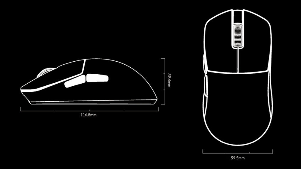 Size of the Lemokey G1 mouse