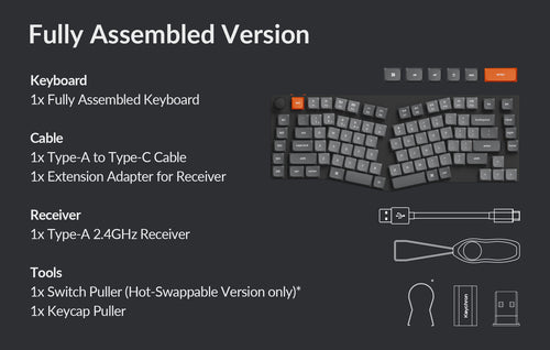 Package list of Keychron K15 Max QMK Alice 75% ultra-slim wireless custom mechanical keyboard