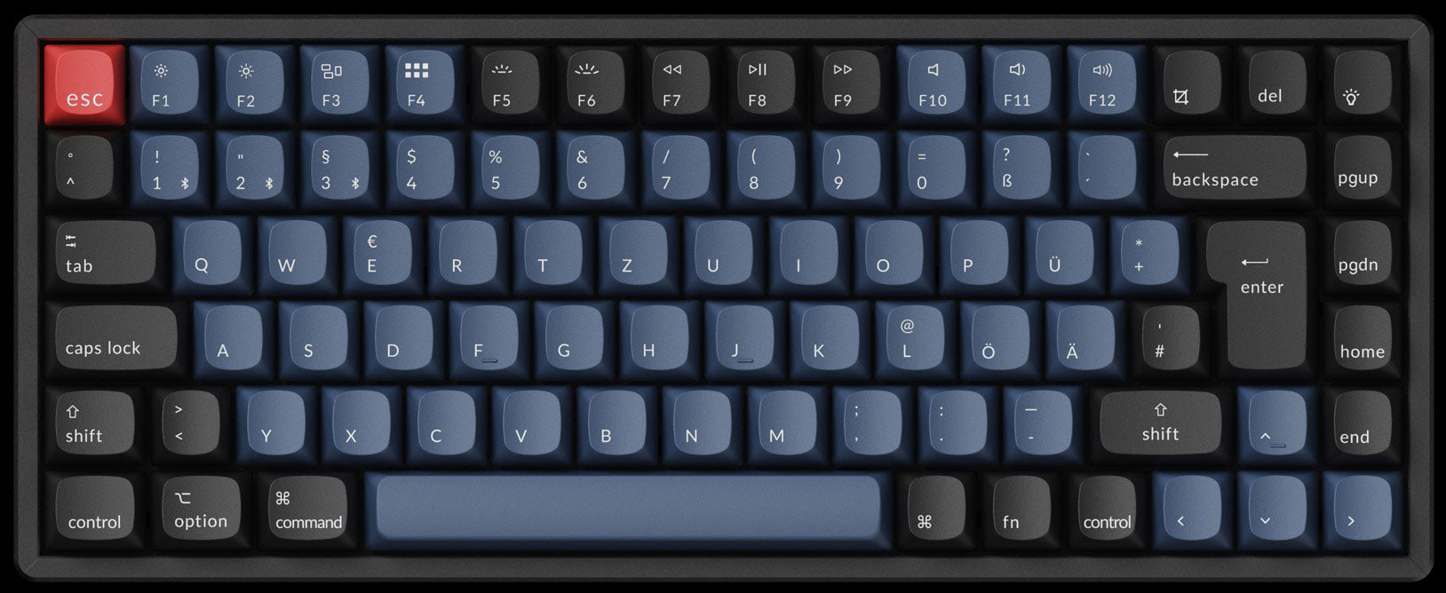 K2 Pro ISO 123 كيكرون K2 برو، لوحة مفاتيح للألعاب لوحة المفاتيح الميكانيكية اللاسلكية Keychron K2 Pro QMK / VIA - أزرق سويتش