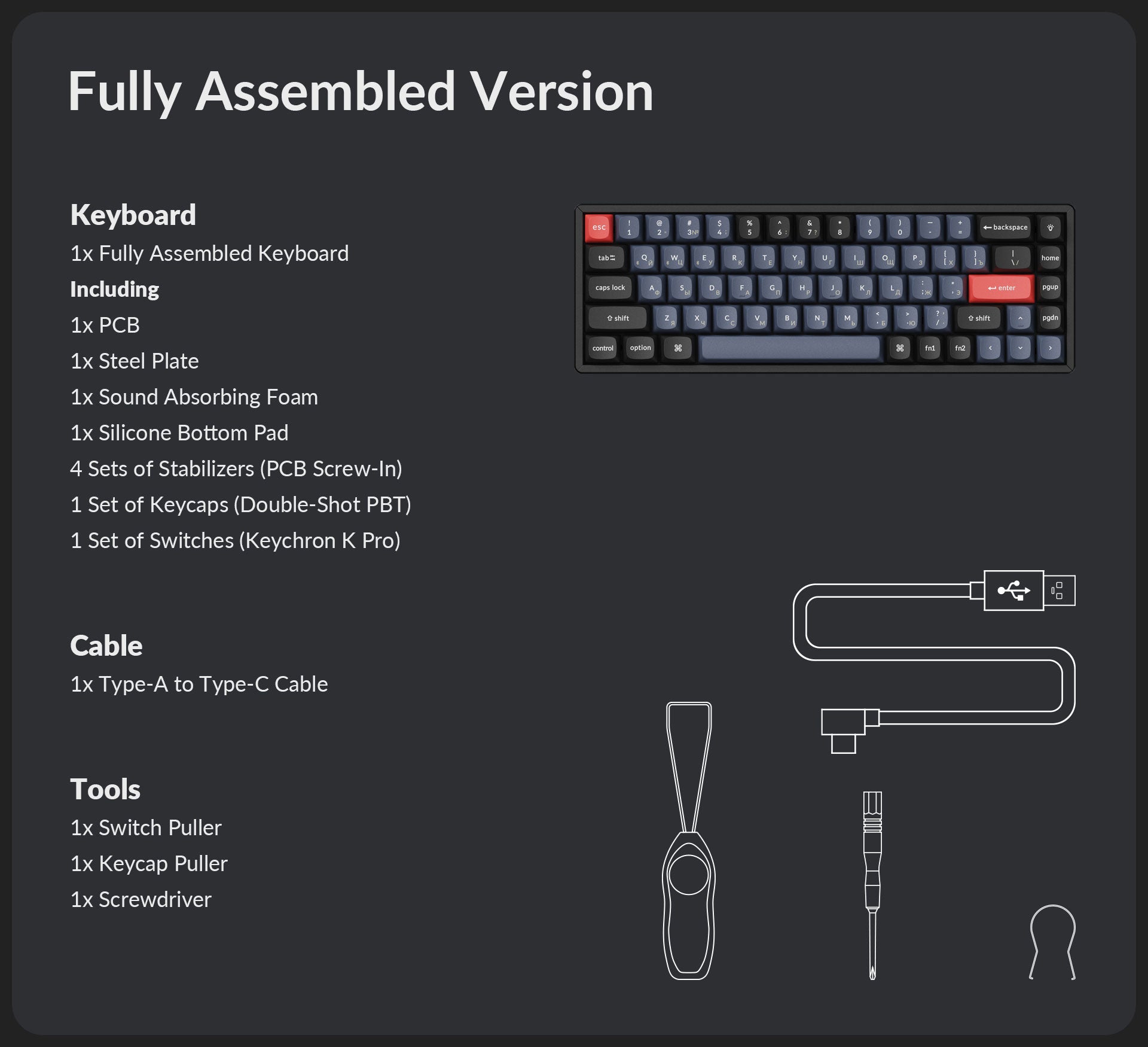 Keychron K6 Pro package content