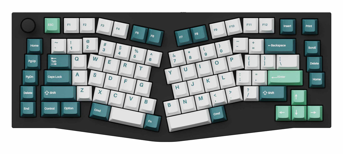 Keychron Double-Shot PBT Cherry Profile Full Keycap Set White Mint on Q10 Keyboard