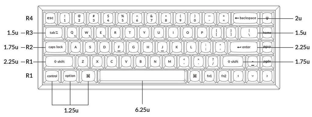 Keychron K6 Pro keycap size