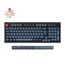 Keychron V5 Max QMK Wireless Custom Mechanical Keyboard ISO Layout Collection as variant: Fully Assembled Knob (Carbon Black) / UK-ISO / Gateron Jupiter Red