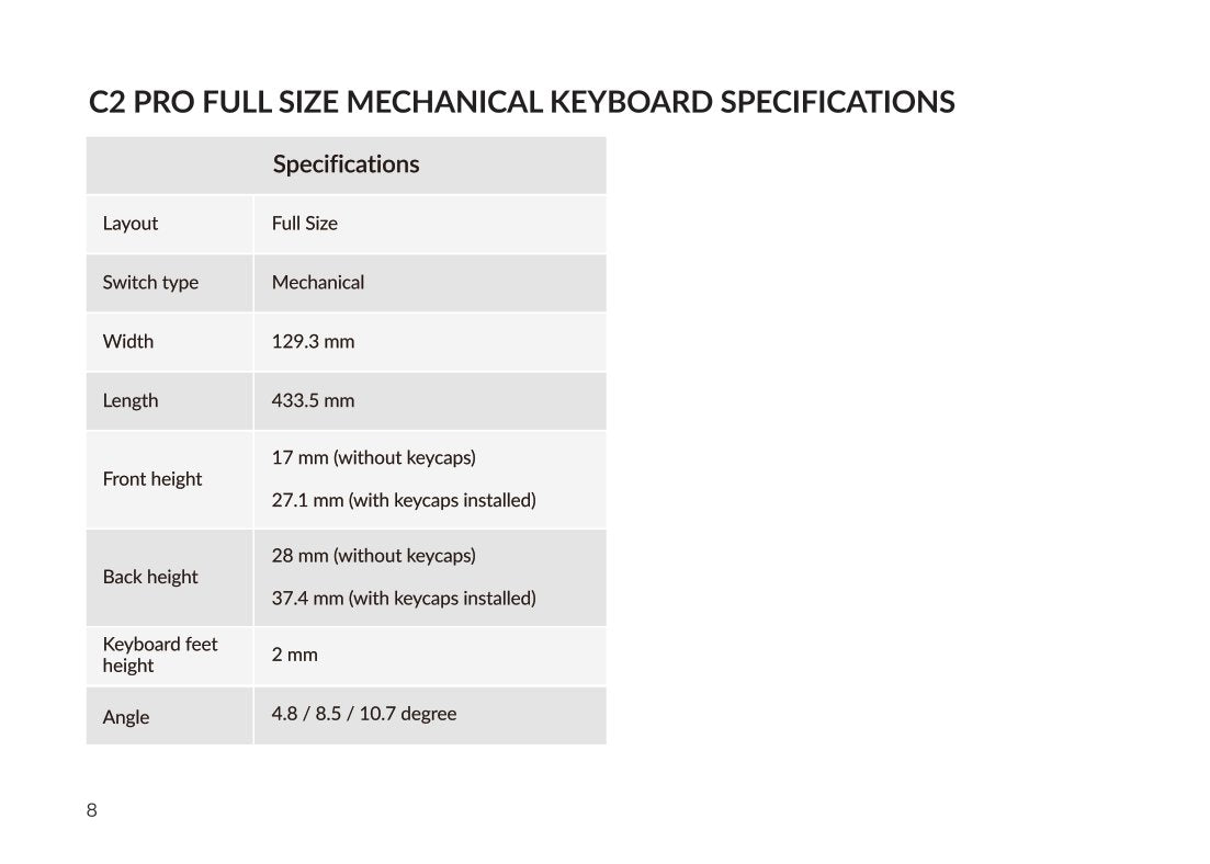 Keychron C2 Pro User Manual