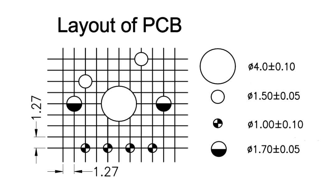 Gateron Box CJ Switch Layout of PCB