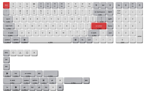 Low Profile Dye-Sub PBT LSA Full Set Keycap Set Size-Light Gray And White.jpg__PID:dc18f9de-71db-4d8e-ba5c-805977365aba