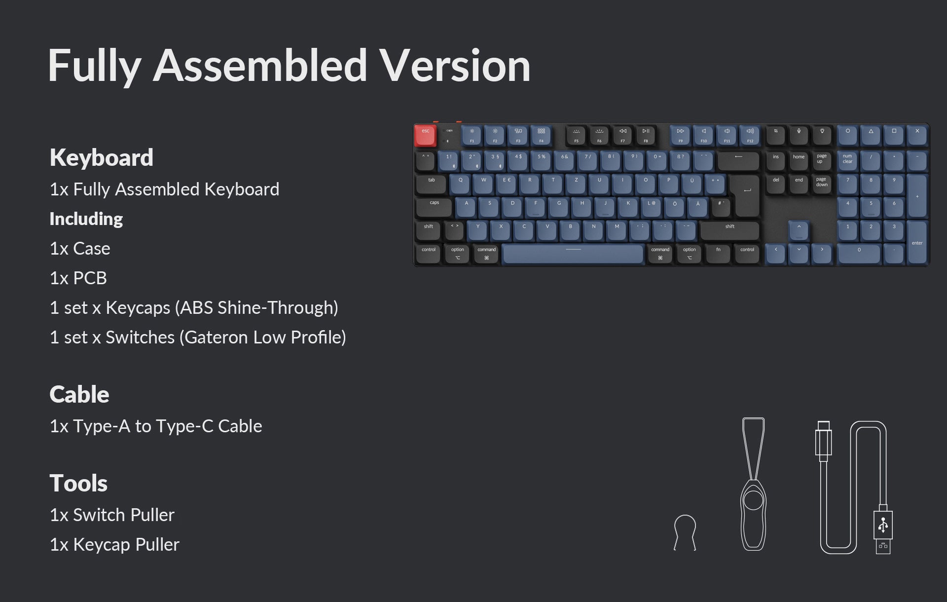 Package List of Keychron K5 Pro QMK/VIA Low-Profile ultra-slim Wireless Mechanical Keyboard ISO Layout