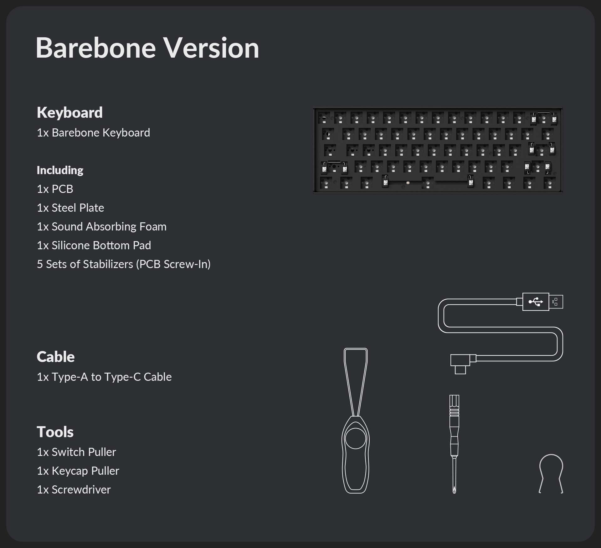 Keychron K12 Pro Barebone version package content