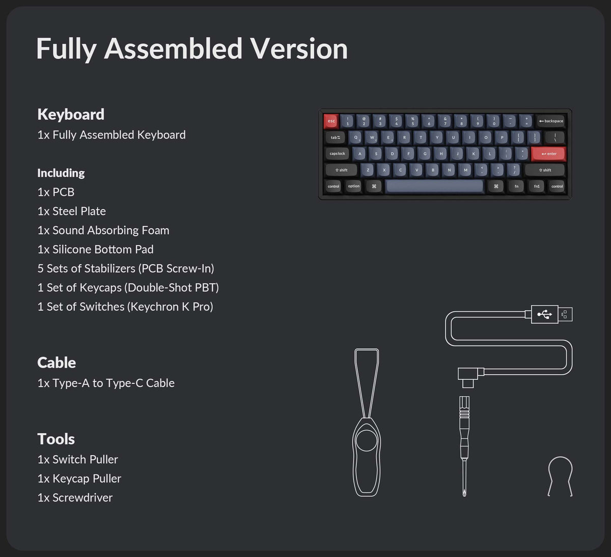 Keychron K12 Pro package content-fully assembled version