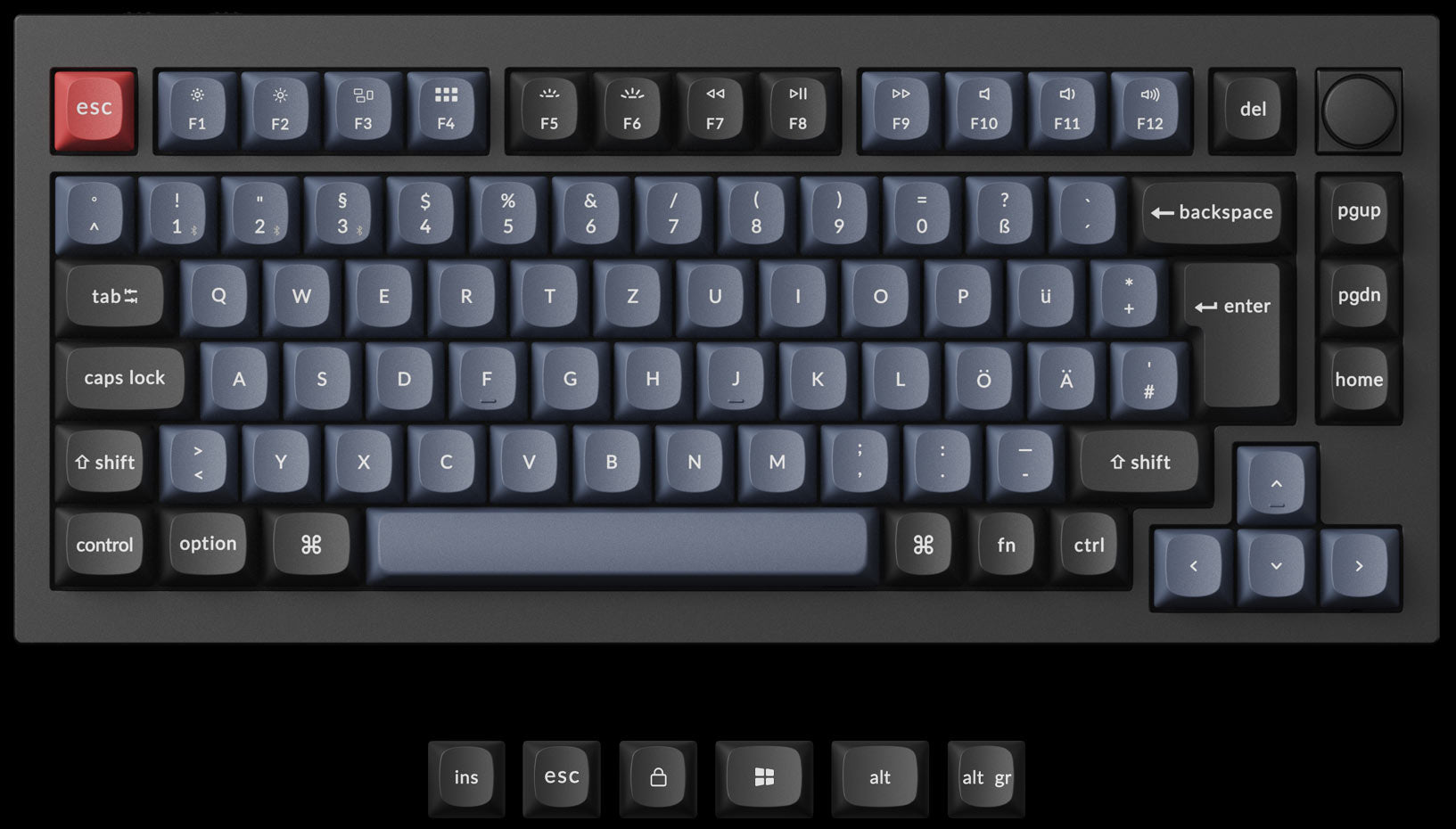 Keychron Q1 Pro QMK/VIA 75% layout wireless custom mechanical keyboard ISO layout