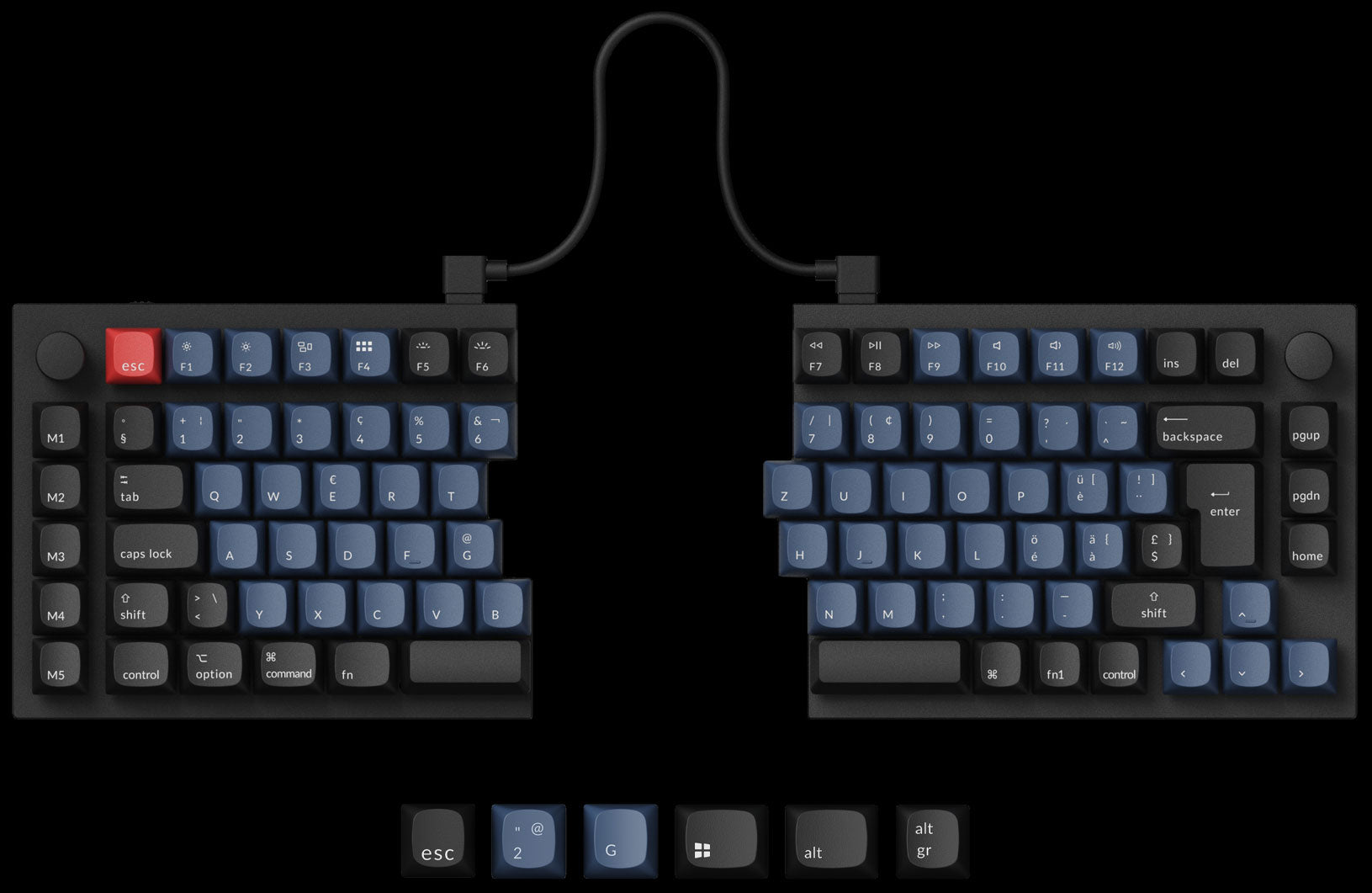 Keychron Q11 75% Layout Split Custom Mechanical Keyboard ISO Layout