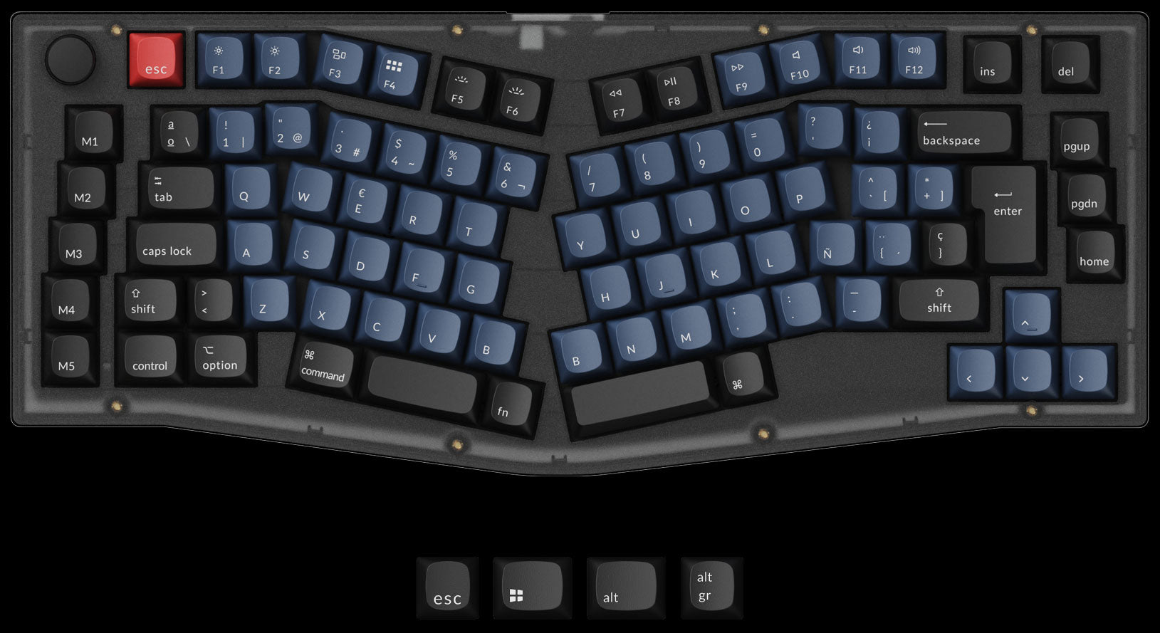 Keychron V10 QMK VIA custom mechanical keyboard ISO Spanish layout