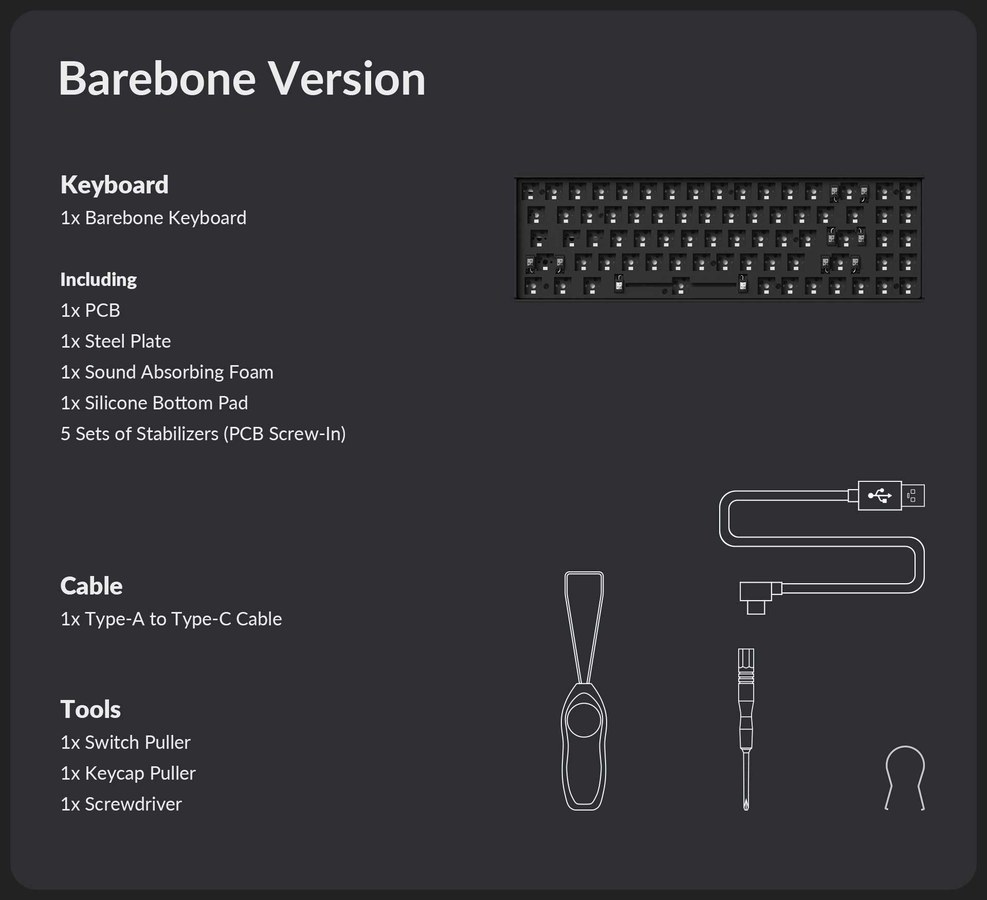 Keychron K14 Pro Barebone version package content