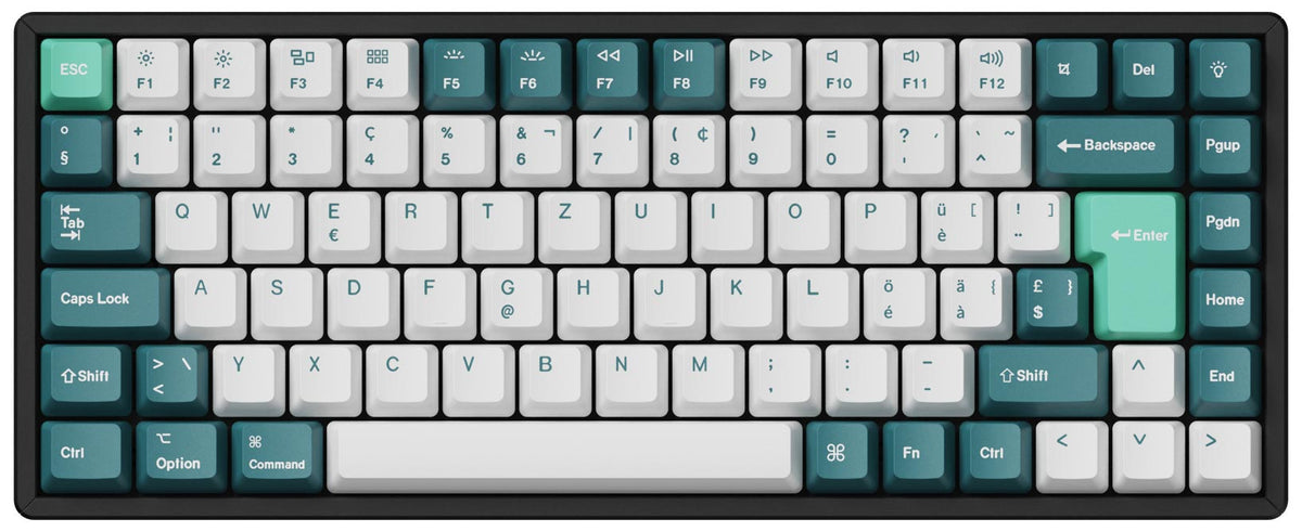 ISO OEM Dye Sub PBT Full Set Keycap Set-White Mint