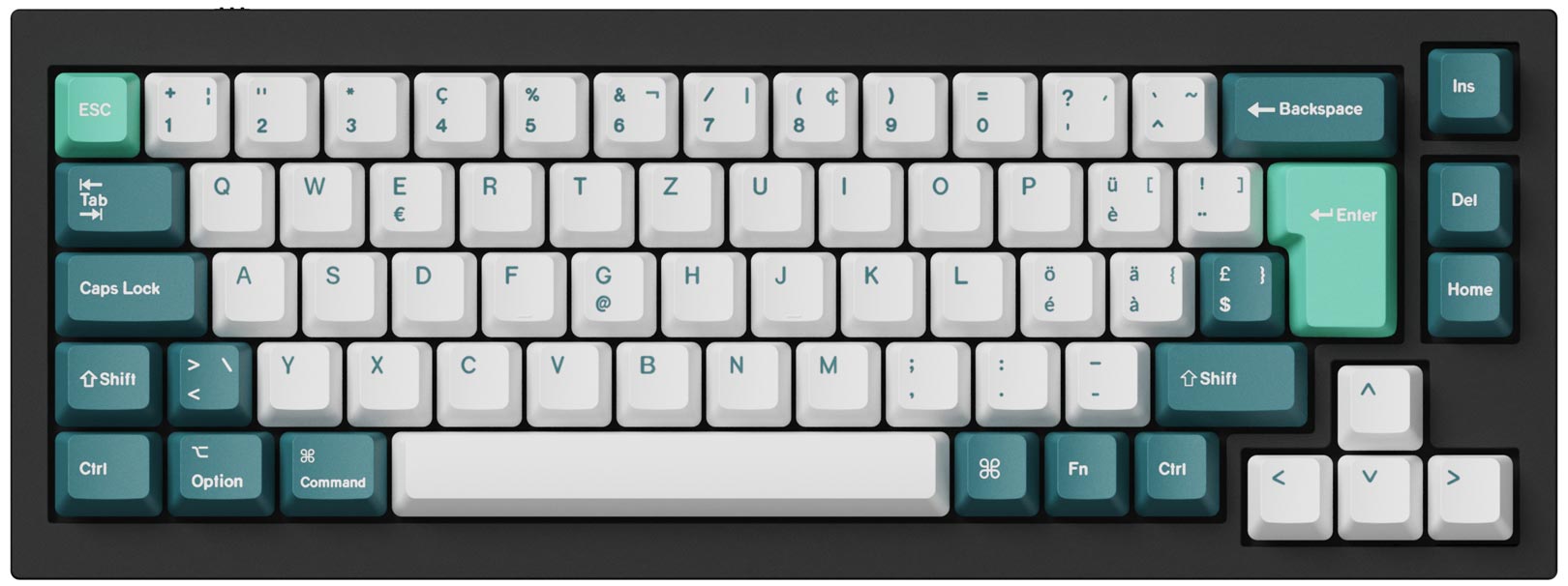 ISO OEM Dye Sub PBT Full Set Keycap Set-White Mint