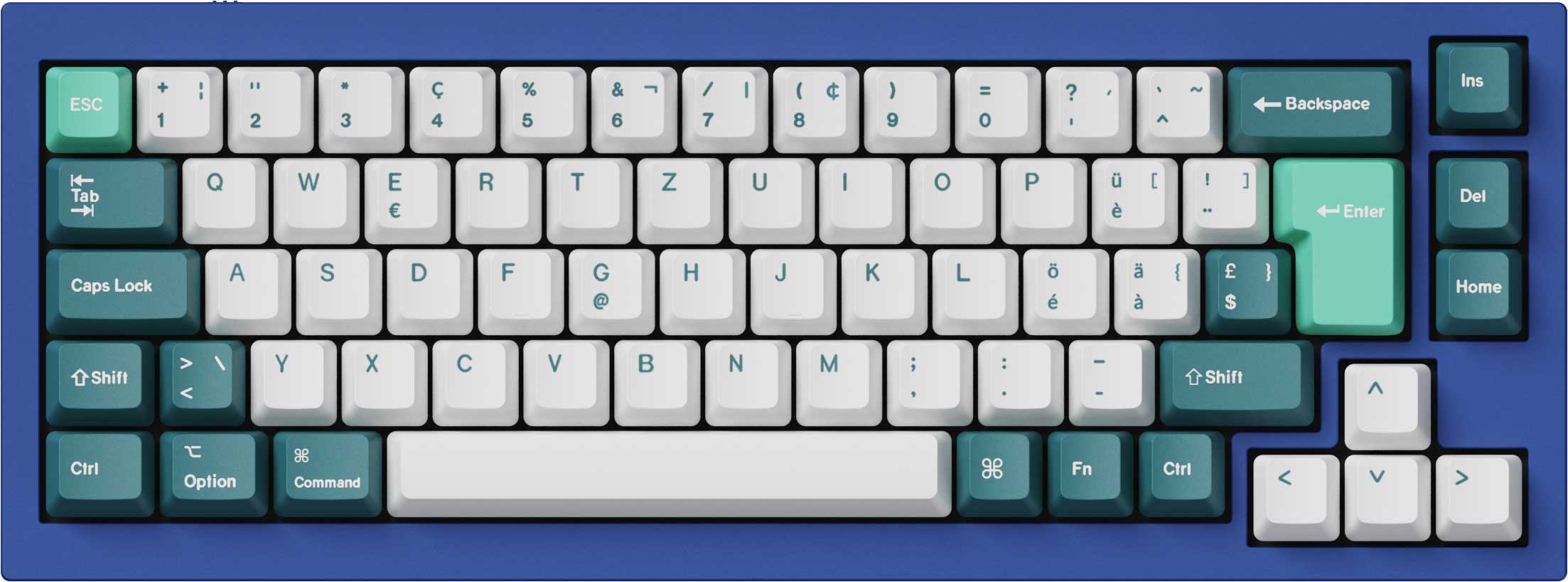 ISO OEM Dye Sub PBT Full Set Keycap Set-White Mint