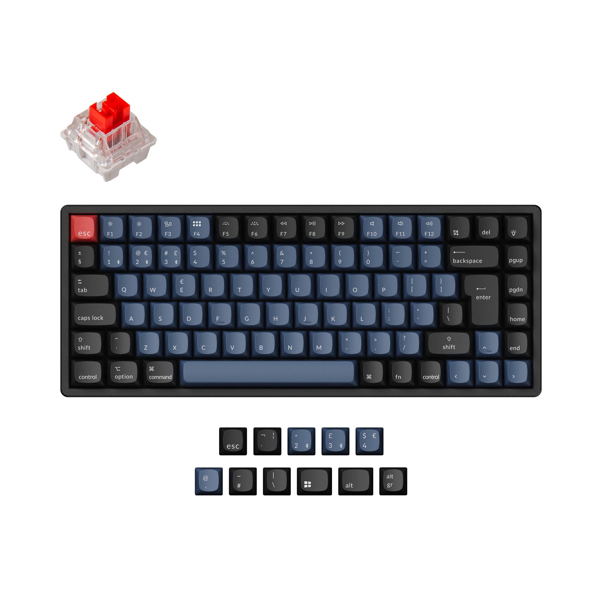 Keychron K2 Pro QMK VIA custom mechanical keyboard 75 percent layout Mac Windows Linux hot-swappable Keychron K Pro switch red ISO UK layout