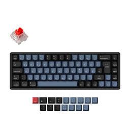 Keychron K6 Pro QMK/VIA Wireless Mechanical Keyboard ISO Layout Collection as variant: Fully Assembled (Hot-Swappable) / RGB Backlight Aluminum Frame-ABS Keycaps / DE-ISO / Keychron K Pro Mechanical Red