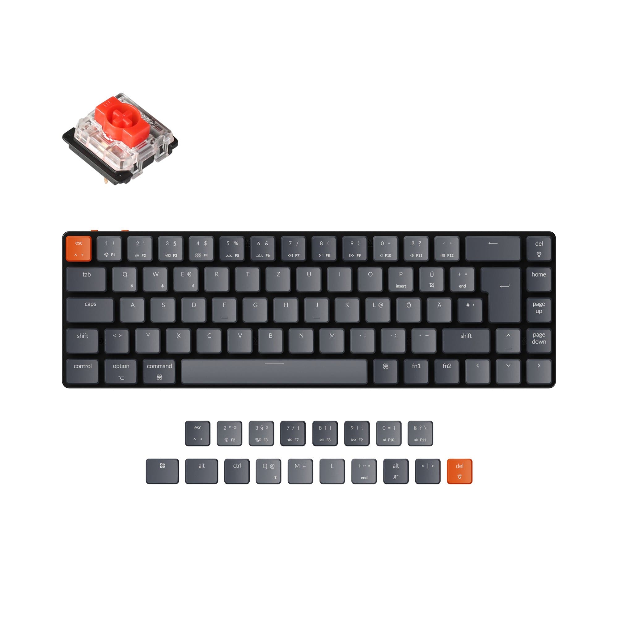 Keychron K7 Ultra-slim Wireless Mechanical Keyboard (German ISO-DE Layout)