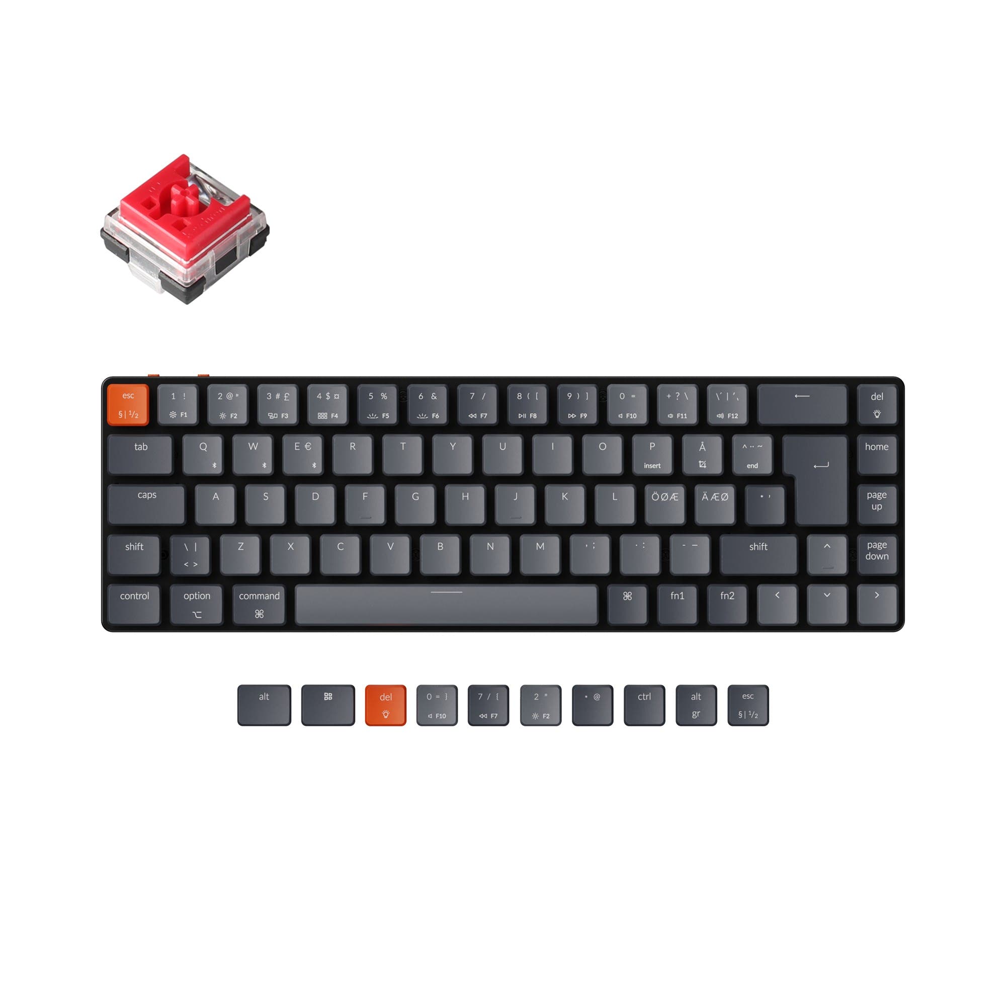 Keychron K7 Ultra-slim Wireless Mechanical Keyboard (Nordic ISO Layout)