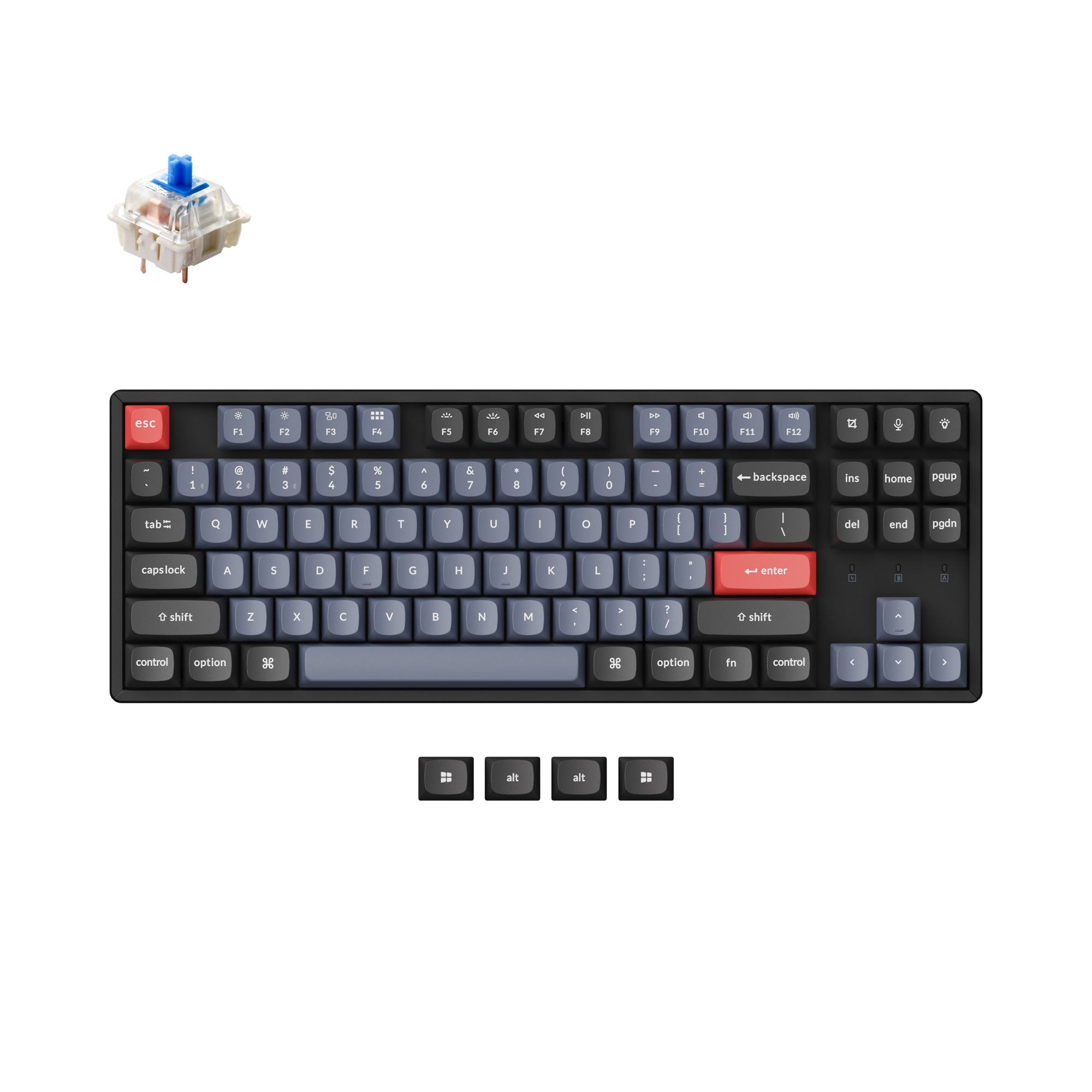 Black - Fully Assembled (Hot-Swappable) / RGB Backlight Aluminum Frame / Gateron G Pro Blue