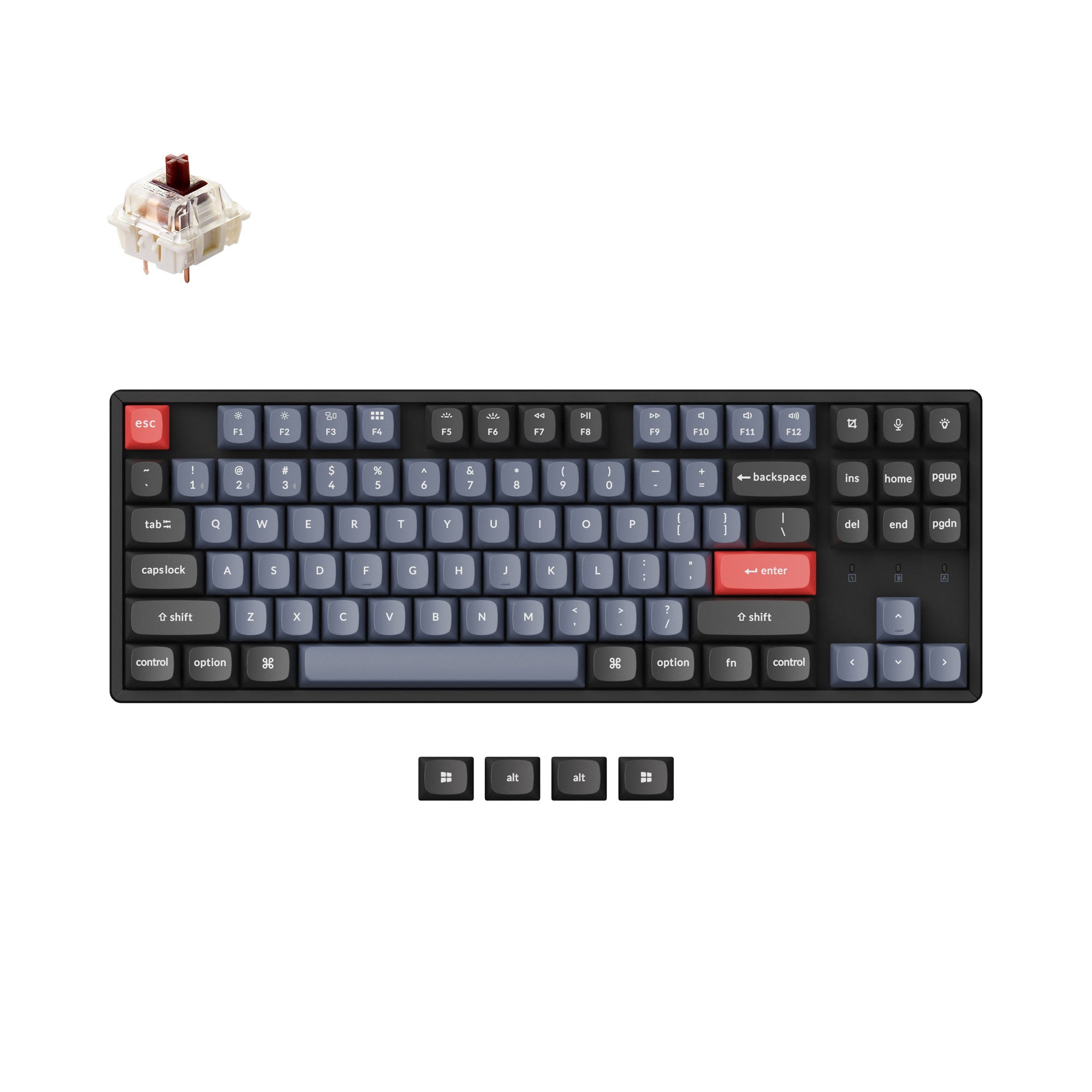 Black - Fully Assembled (Hot-Swappable) / RGB Backlight Aluminum Frame / Gateron G Pro Brown