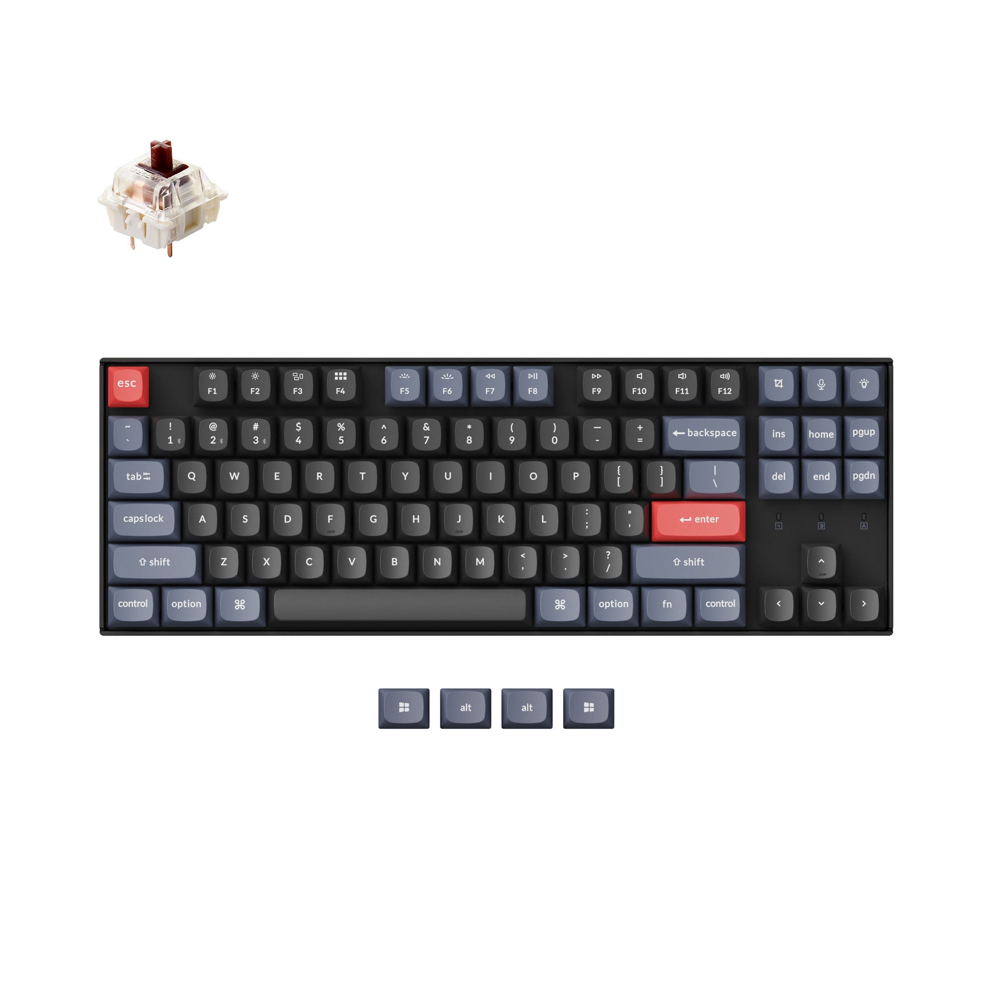 Black - Fully Assembled (Hot-Swappable) / White Backlight / Gateron G Pro Brown
