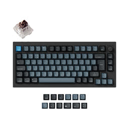 Keychron Q1 Pro QMK/VIA Wireless Custom Mechanical Keyboard ISO Layout Collection as variant: Fully Assembled Knob Carbon Black-ABS Keycaps / UK-ISO / Keychron K Pro Brown