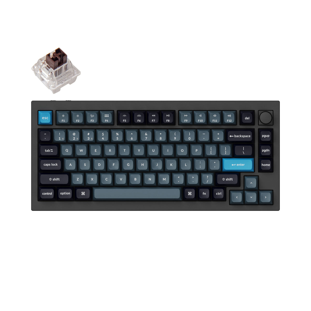 Fully Assembled Knob / Carbon Black / Keychron K Pro Brown