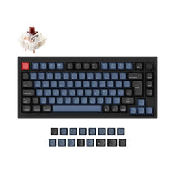 Keychron Q1 QMK Custom Mechanical Keyboard ISO Layout Collection as variant: Fully Assembled Knob (Carbon Black) / DE-ISO / Gateron G Pro Brown