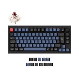 Keychron Q1 QMK Custom Mechanical Keyboard ISO Layout Collection as variant: Fully Assembled Knob (Carbon Black) / UK-ISO / Gateron G Pro Brown