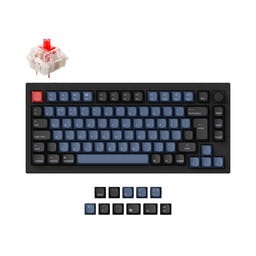 Keychron Q1 QMK Custom Mechanical Keyboard ISO Layout Collection as variant: Fully Assembled Knob (Carbon Black) / UK-ISO / Gateron G Pro Red
