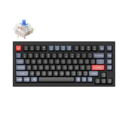 Keychron Q1 QMK Custom Mechanical Keyboard - Version 2 as variant: Fully Assembled / Carbon Black - B / Gateron G Pro Blue