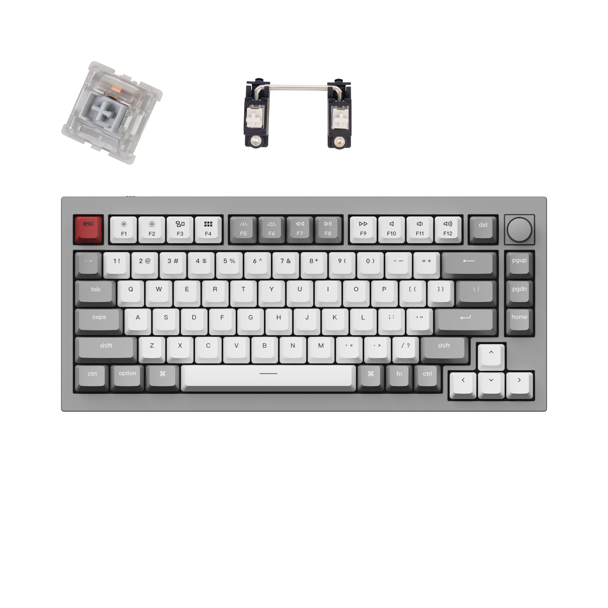 レッド系 Keychron Q1 QMK Version1 - Silver Gray | metodoicm.com.br