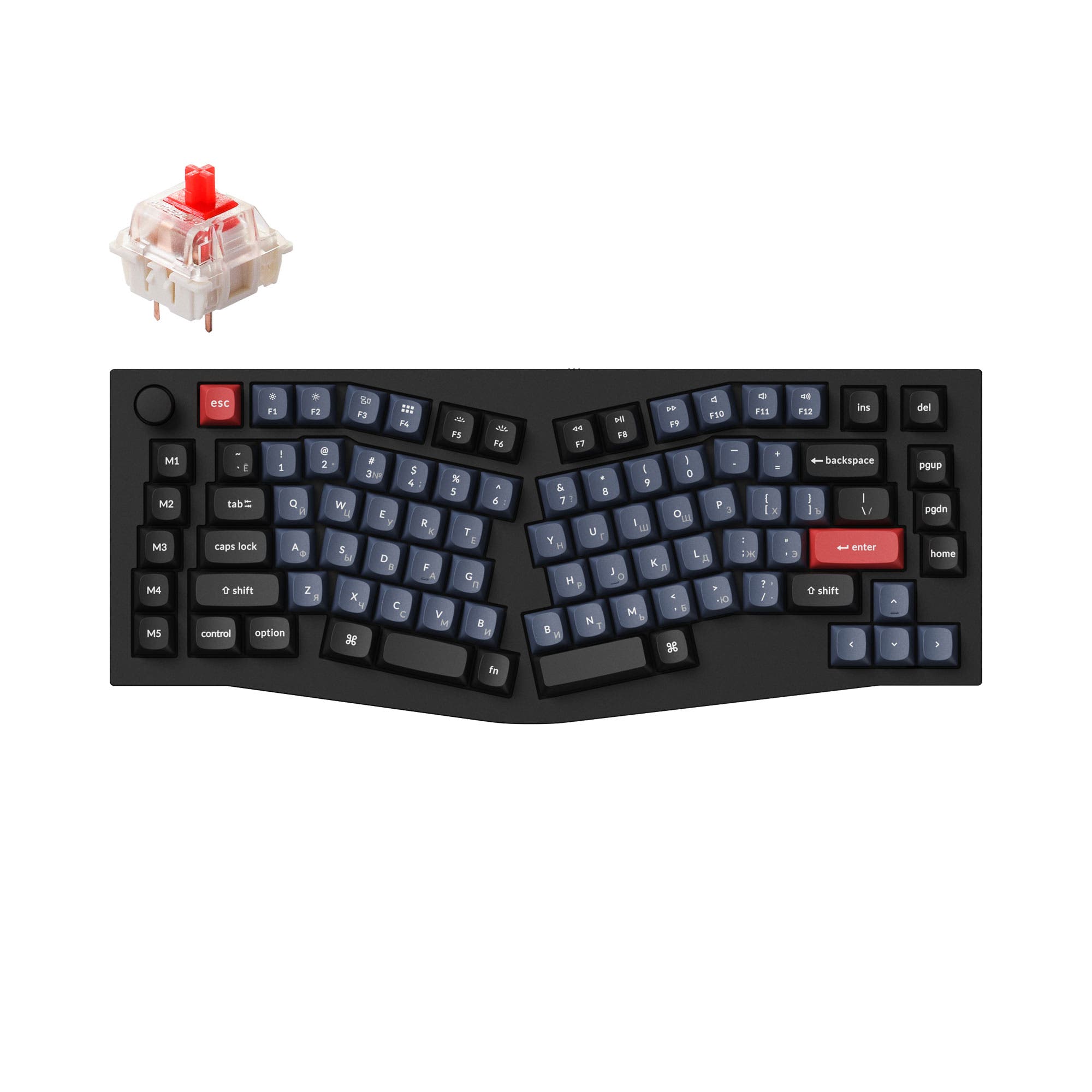 Keychron Q10 (Alice Layout) QMK Custom Mechanical Keyboard (Russian RU Layout)