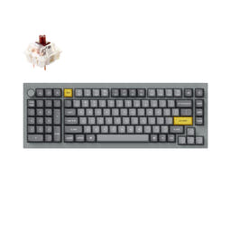 Keychron Q12 QMK Custom Mechanical Keyboard as variant: Fully Assembled Knob / Silver Grey - A / Gateron G Pro Brown
