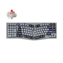 Keychron Q14 Pro (Alice Layout) QMK/VIA Wireless Custom Mechanical Keyboard as variant: Fully Assembled Knob / Silver Grey / Keychron K Pro Red
