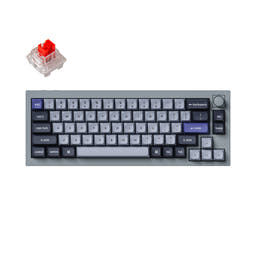 Keychron Q2 Pro QMK/VIA Wireless Custom Mechanical Keyboard as variant: Fully Assembled Knob / Silver Grey / Keychron K Pro Red