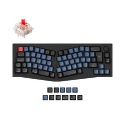 Keychron Q8 (Alice Layout) QMK Custom Mechanical Keyboard ISO Layout Collection as variant: Fully Assembled Knob (Carbon Black) / UK-ISO / Gateron G Pro Red