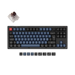 Keychron V3 QMK Custom Mechanical Keyboard ISO Layout Collection as variant: Fully Assembled Knob (Frosted Black)-ABS Keycaps / Nordic-ISO / Keychron K Pro Brown