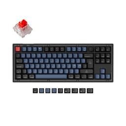 Keychron V3 QMK Custom Mechanical Keyboard ISO Layout Collection as variant: Fully Assembled Knob (Frosted Black)-ABS Keycaps / Nordic-ISO / Keychron K Pro Red