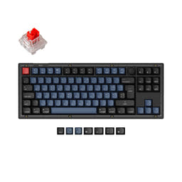 Keychron V3 QMK Custom Mechanical Keyboard ISO Layout Collection as variant: Fully Assembled Knob (Frosted Black)-ABS Keycaps / Swiss-ISO / Keychron K Pro Red
