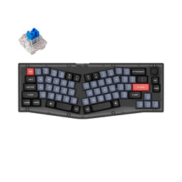 Keychron V8 (Alice Layout) QMK Custom Mechanical Keyboard as variant: Fully Assembled Knob / Frosted Black (Translucent) / Keychron K Pro Blue