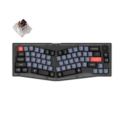 Keychron V8 (Alice Layout) QMK Custom Mechanical Keyboard as variant: Fully Assembled Knob / Frosted Black (Translucent) / Keychron K Pro Brown