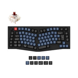 Keychron Q10 (Alice Layout) QMK Custom Mechanical Keyboard ISO Layout Collection as variant: Fully Assembled Knob (Carbon Black) / UK-ISO / Gateron G Pro Brown